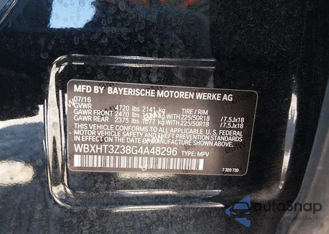 2016 BMW X1 xDrive28I z USA, uszkodzony, nr VIN WBXHT3Z38G4A48296